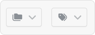 Folder menu and label menu in toolbar